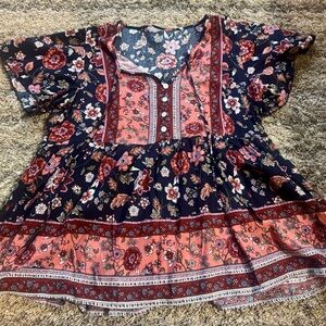 SHEIN Multicolor Floral Blouse